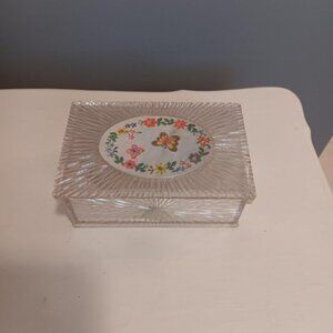 Vintage Lucite Starburst Trinket Box with Inside Mirror